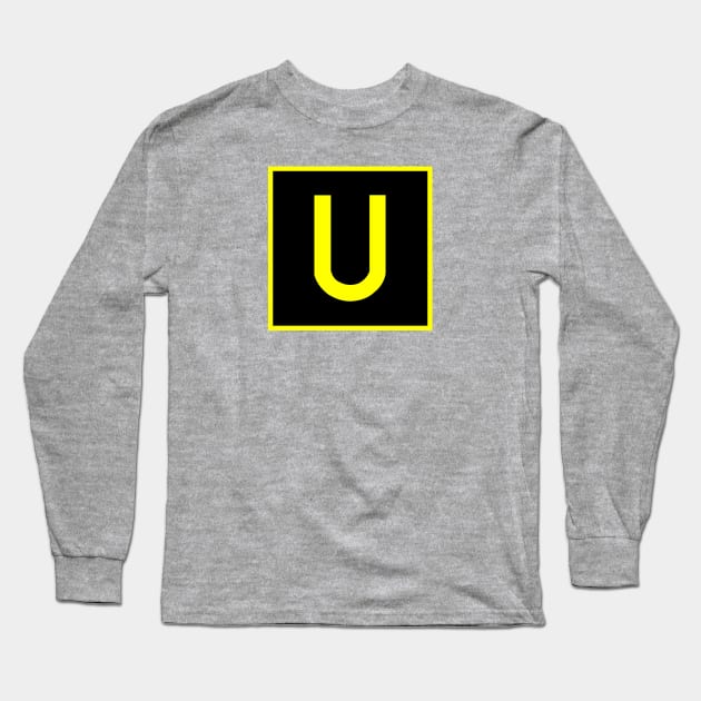 U - Uniform - FAA taxiway sign, phonetic alphabet Long Sleeve T-Shirt by Vidision Avgeek